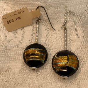 Sterling Silver w/Glass Bead Earrings NWT